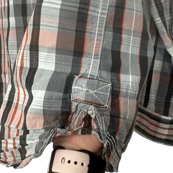 Levi’s Plaid Button Down Long Sleeve Shirt Mens Large Casual Top Gray - Picture 6 of 10